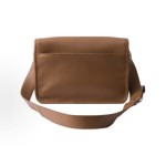PRADA brand metal logo single-shoulder bag in brown for women